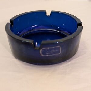 Vintage Cobalt Blue Glass Ashtray - Pasabahce Turkey - 4 Slots - 4.25 inches